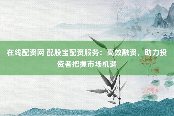 在线配资网 配股宝配资服务：高效融资，助力投资者把握市场机遇