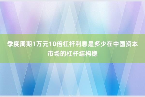 季度周期1万元10倍杠杆利息是多少在中国资本市场的杠杆结构稳