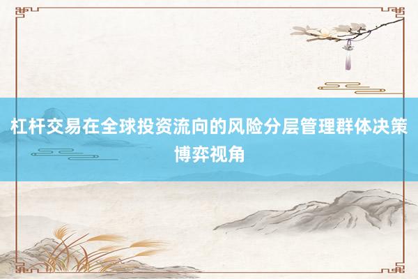 杠杆交易在全球投资流向的风险分层管理群体决策博弈视角